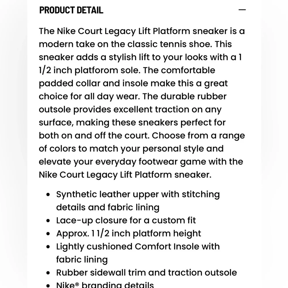 WOMEN'S NIKE COURT LEGACY LIFT PLATFORM SNEAKERS- Size: 11.  NWT - Picture 8 of 8